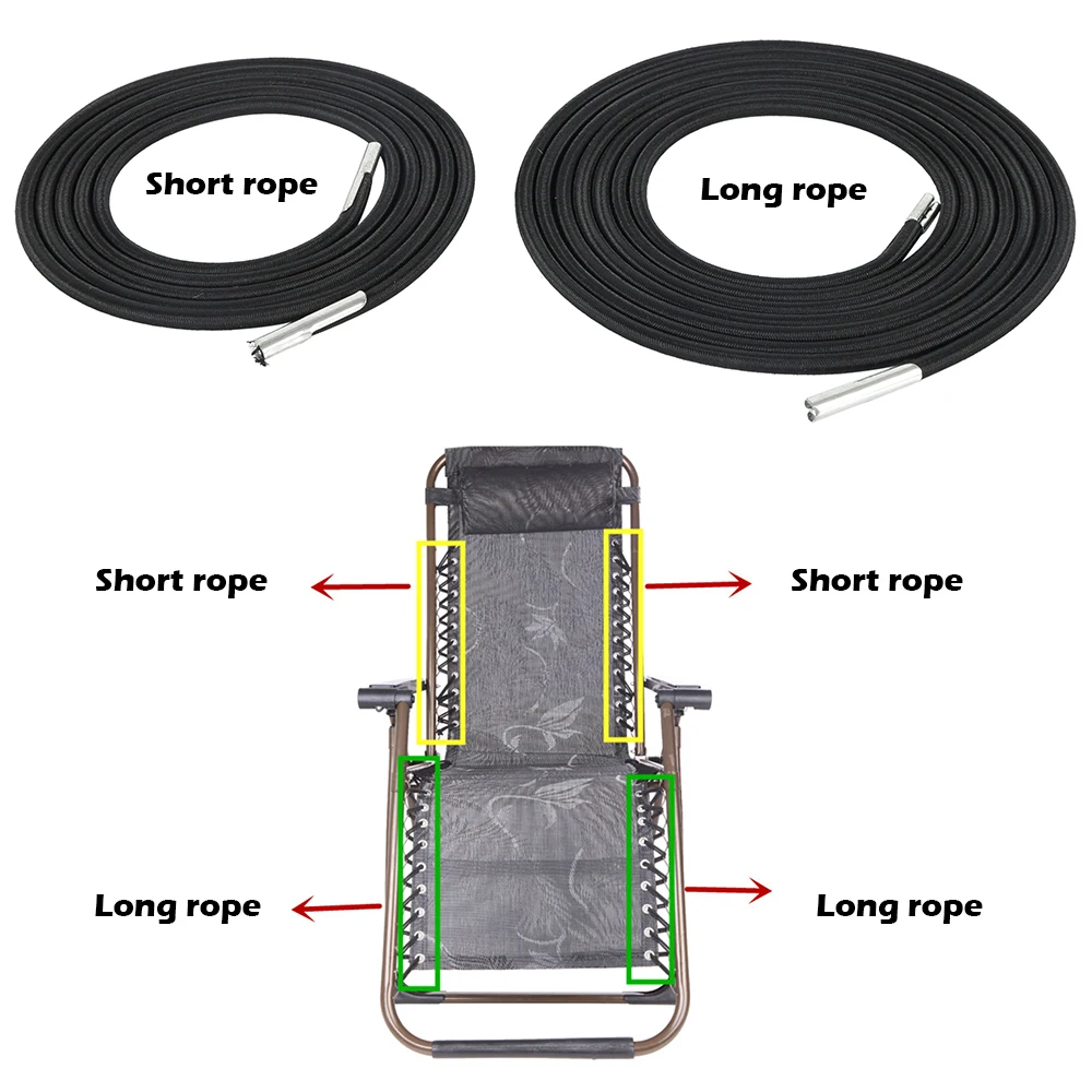 Elastic Cord 4Pcs Folding Chair Reinforcement Replacement Bungee Rope Zero Gravity Recliner Laces Part Lounge Home Supplies