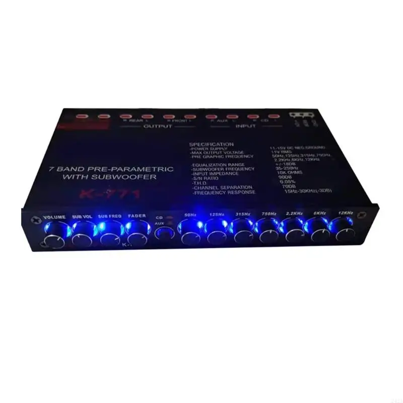 242A Metal Automobile Sound Stereo Equalizer Easy to Install Suitable for Precise Frequency Adjustment Optimally Sound Tuning