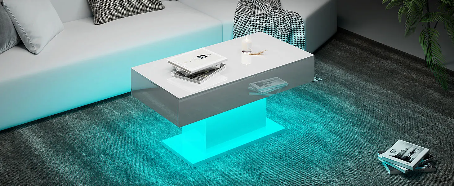 white led coffee table