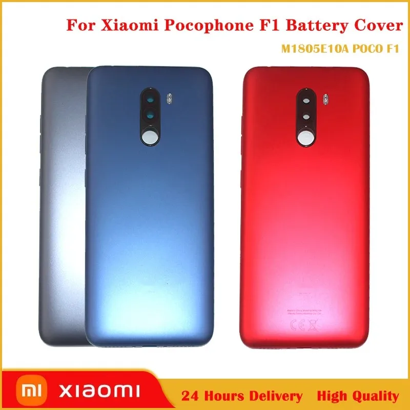 

100% Original New For Xiaomi POCOPHONE F1 Back Battery Cover Rear Door Housing Panel Case Replace For Mi Poco F1 With Lens Logo