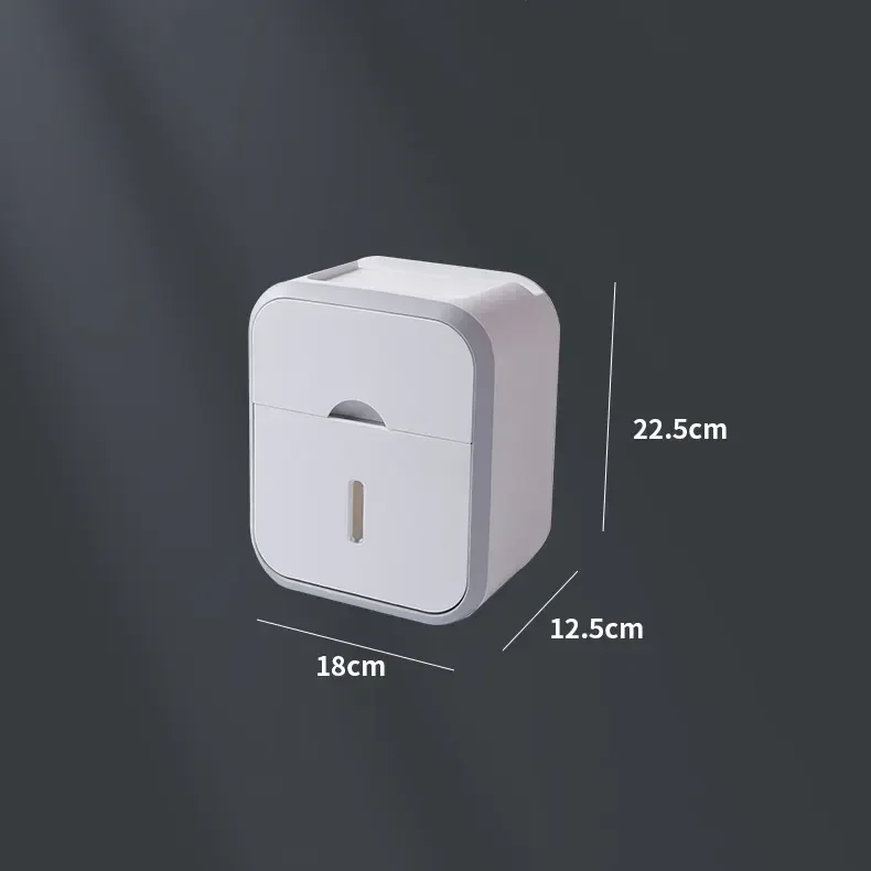 Toilet Paper Holder No Drill Tissue Hanger WC Rolhouder Waterproof Multifunctional Automatic Opening Bathroom Accessories