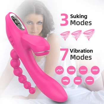 Automatic Sucking Female Vibrator 7 Modes Vibrating Sucker Anal Vagina Clitoris Stimulator Dildo Massage Sex Toys for Women 2