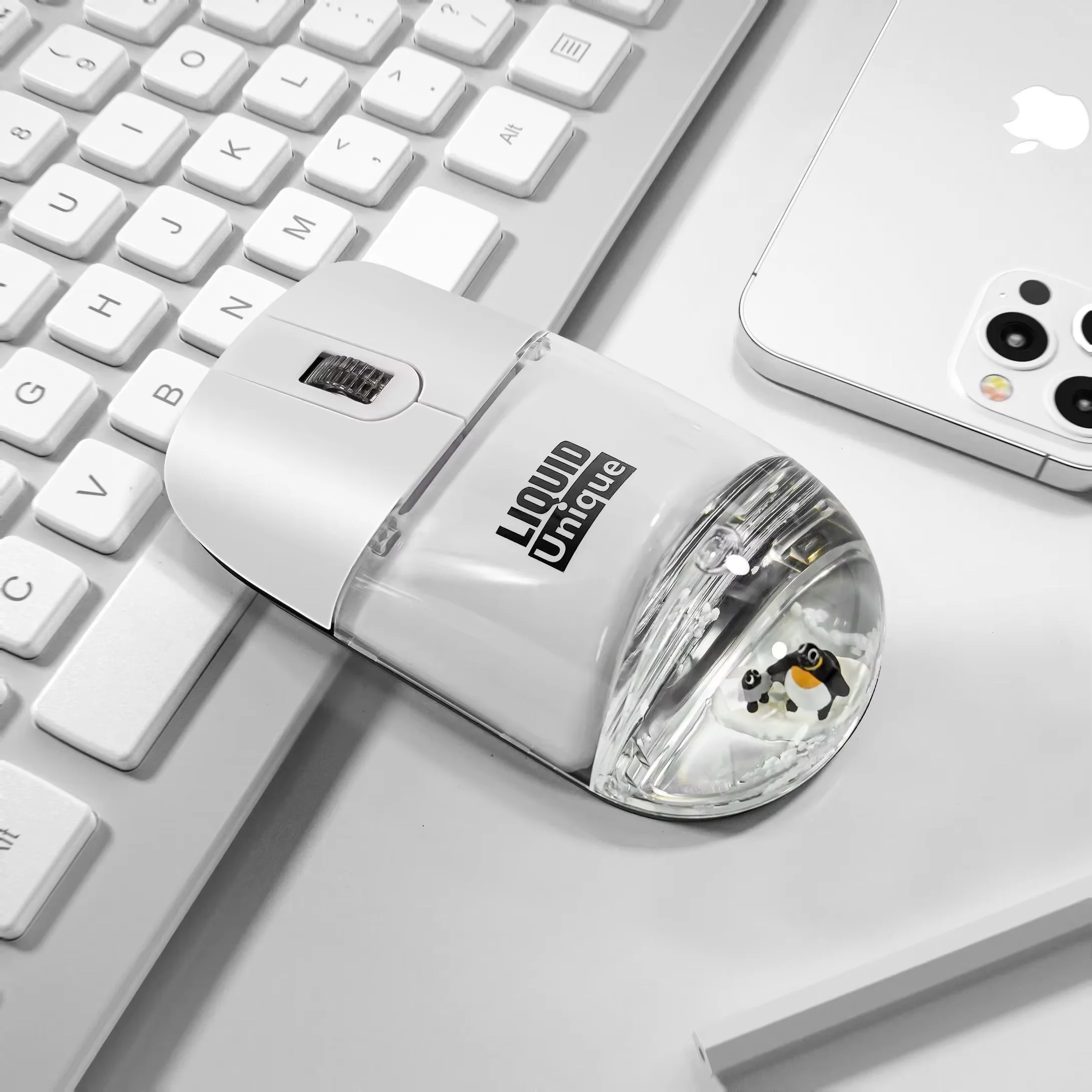 Frutiger Aero Aqua Liquid Mouse - Cute Floating Aquarium Animal Wireless Optical Mouse