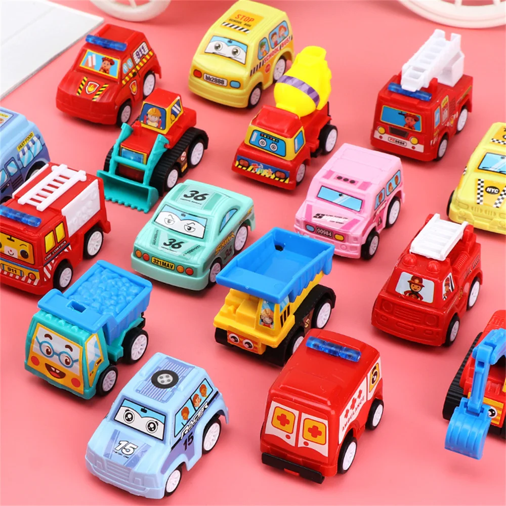 

Mini Car Model Toy Pull Back Car Toys Engineering Vehicle Fire Truck Kids Inertia Cars Boy Toys Diecasts Toy for Children Gift