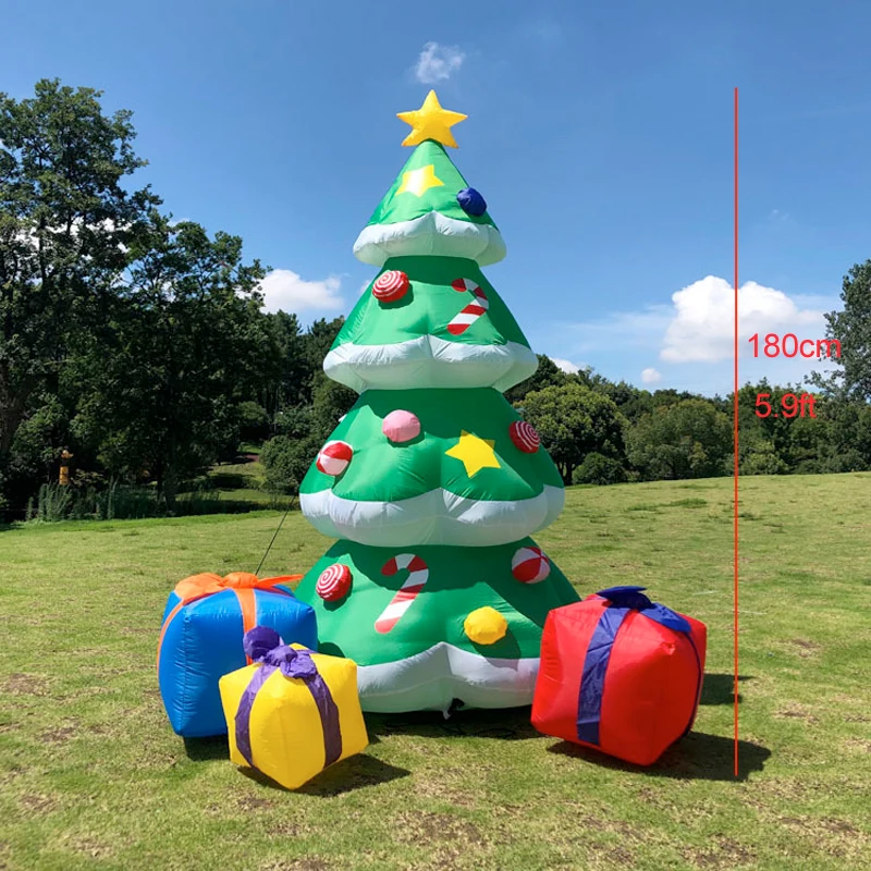 thumbnail image 1 of Árbol de Navidad inflable gigante que brilla intensamente, decoración navideña para exteriores, luces LED para fiestas, decoración navideña de Año Nuevo, 1 of 5