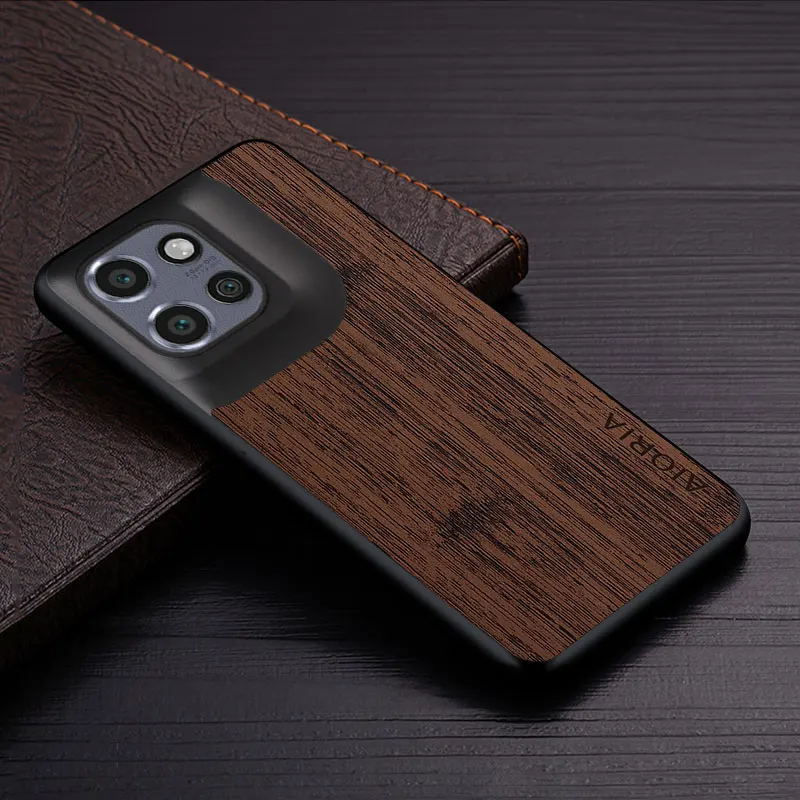 Luxury Bamboo Wood Pattern Leather Back Cover Case