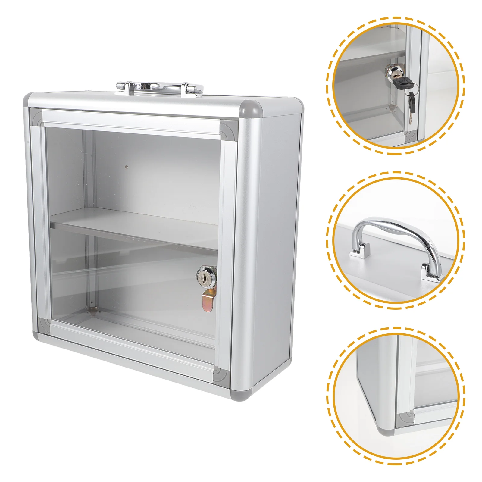 

Emergency Medicine Box Metal Box Wall Hanging Emergency Box Lockable Storage Container for Outdoors Home Community Office Wall
