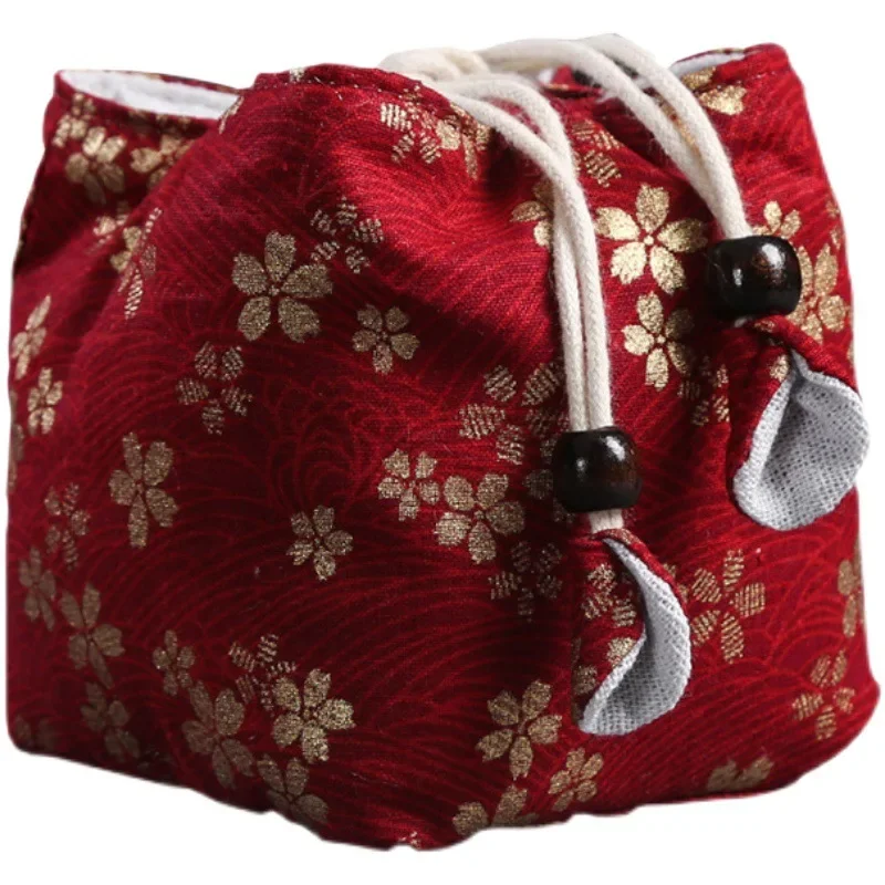 Tea Ceremony Utensils Cloth Bag Travel Tea Set Storage Bag Teacup Teapot Packing Fabric Drawstring Travel Set