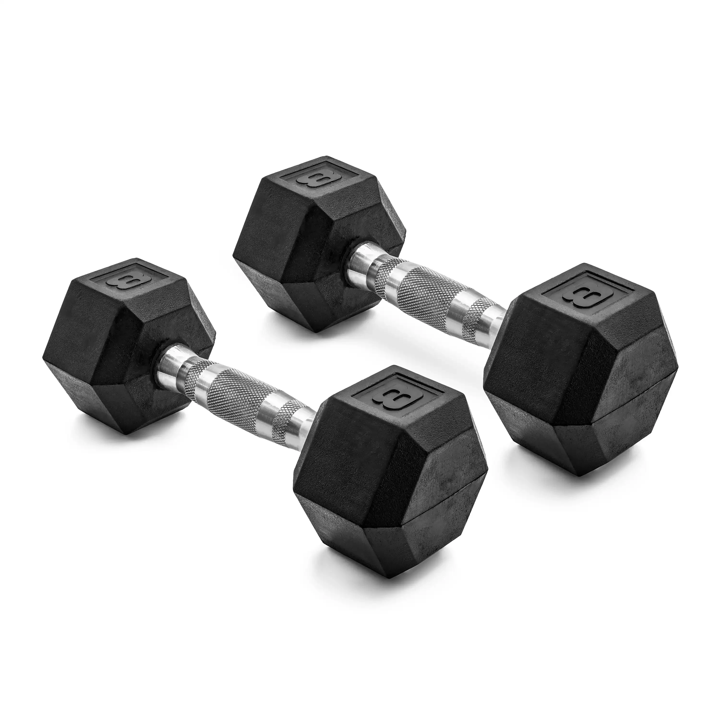 8lb Rubber Hex Dumbbells 2