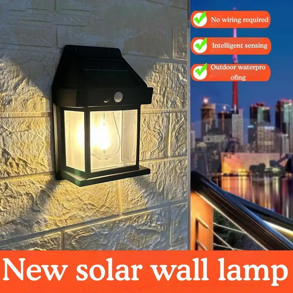 

Solar Tungsten Wall Light Courtyard Induction Light Small Lamp Garden Villa New Lighting Waterproof Decorative Night Retro J9N7