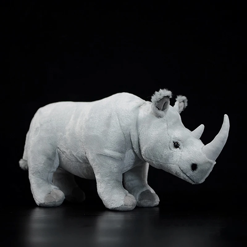 

Original Cute Stuffed White Rhinoceros Plush Toy Soft Simulation Ceratotherium Simum Doll Lifelike Animal Model Kids Adult Gift