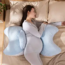 Pregnant U-shap Side Sleeping Lumbar Support Pillow Adjustable Maternity Full Body Pillow Maternity Soft Comfortable Back Pillow