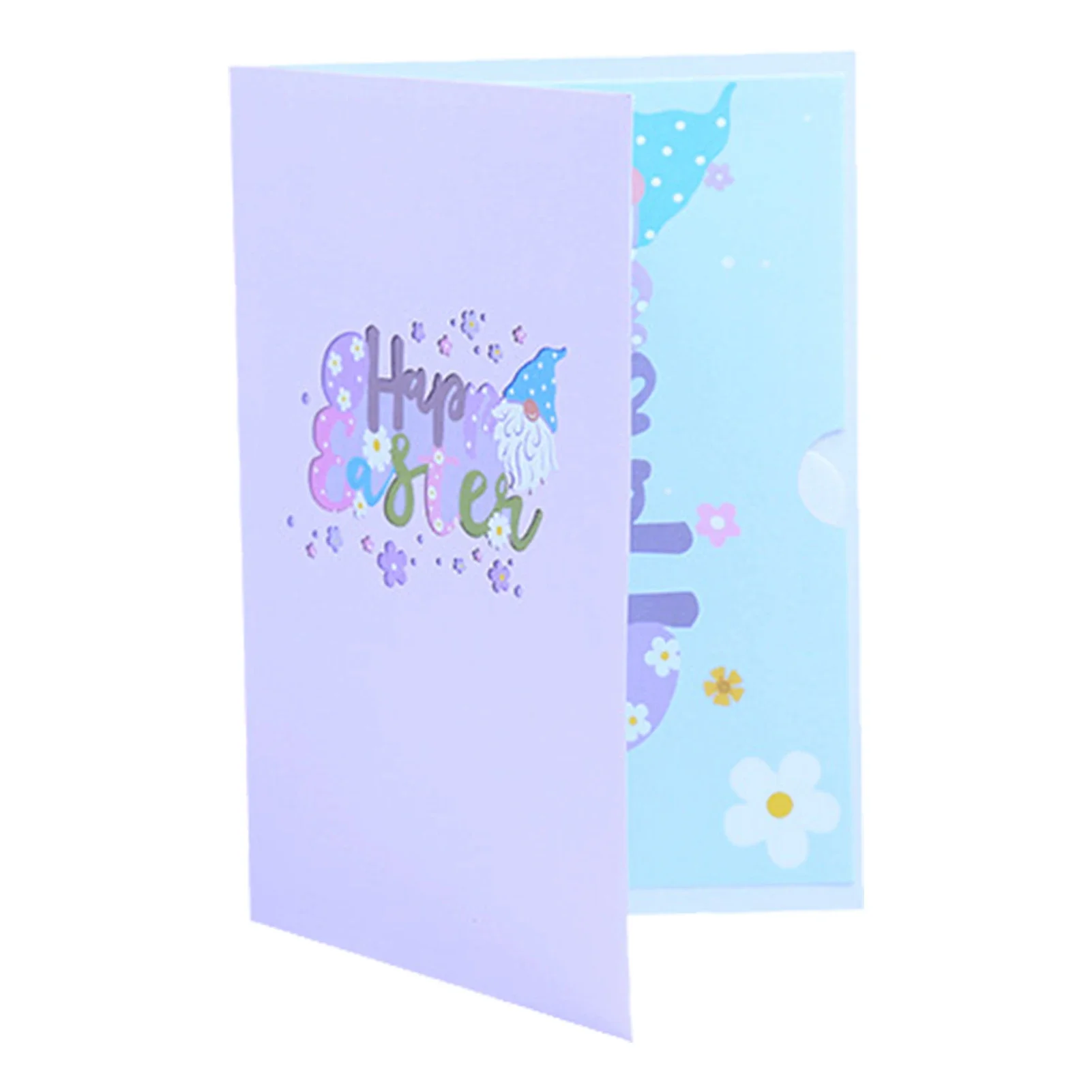 3D Pop Up Happy Easter Greeting Card Bunny Easter Cards Color-Printed Holiday Cards Happy Note Decorations