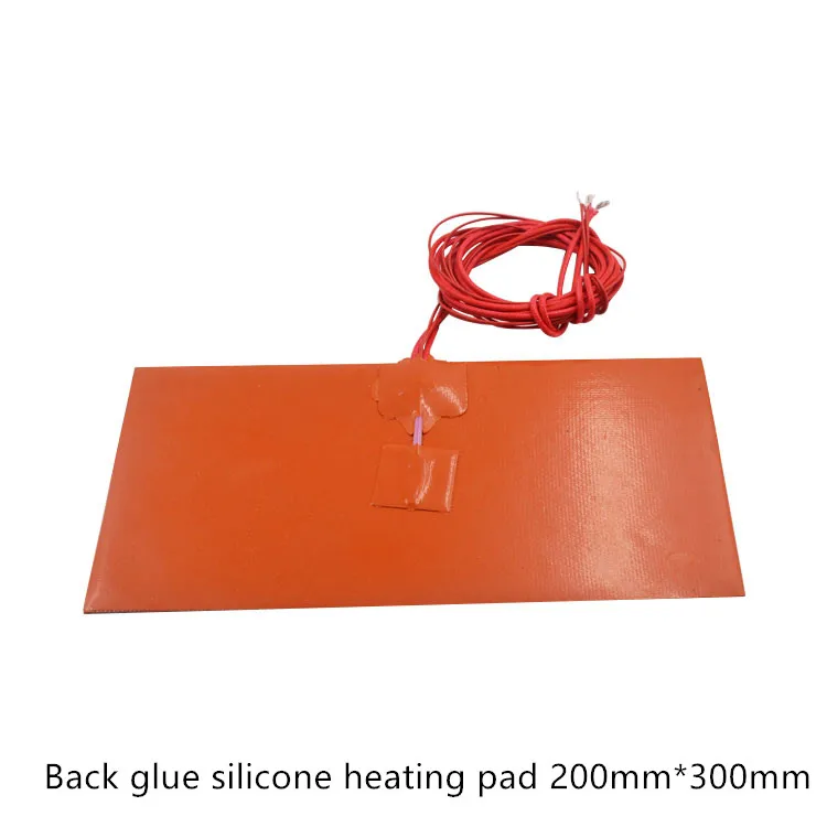 Customizable  Silicone Heating Pad Heater 200mmx300mm for 3d Printer Heat Bed