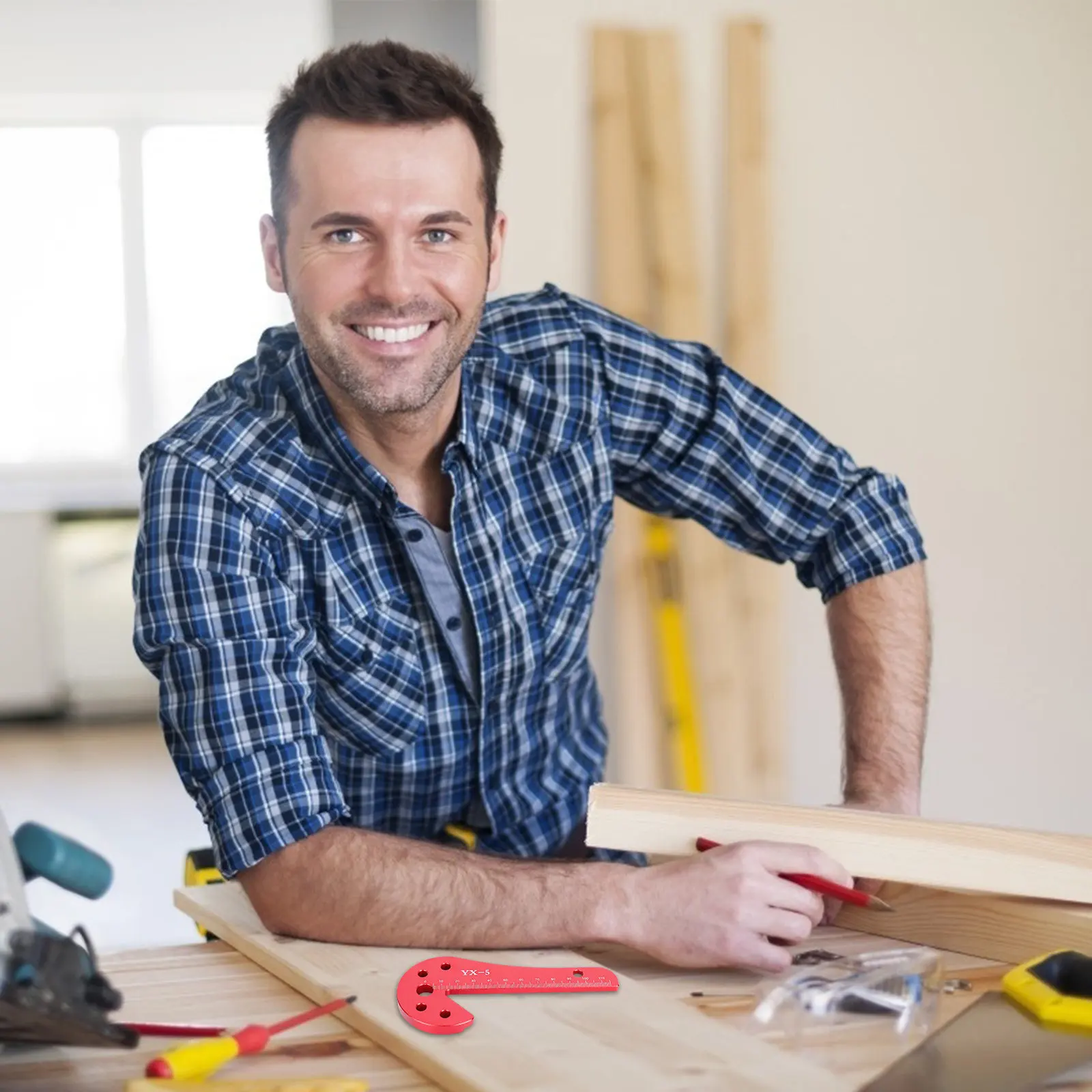 목공 센터 스크라이버 45 90도 알루미늄 합금 고정밀 마킹 도구 센터 라인 스크라이브 목공 용품