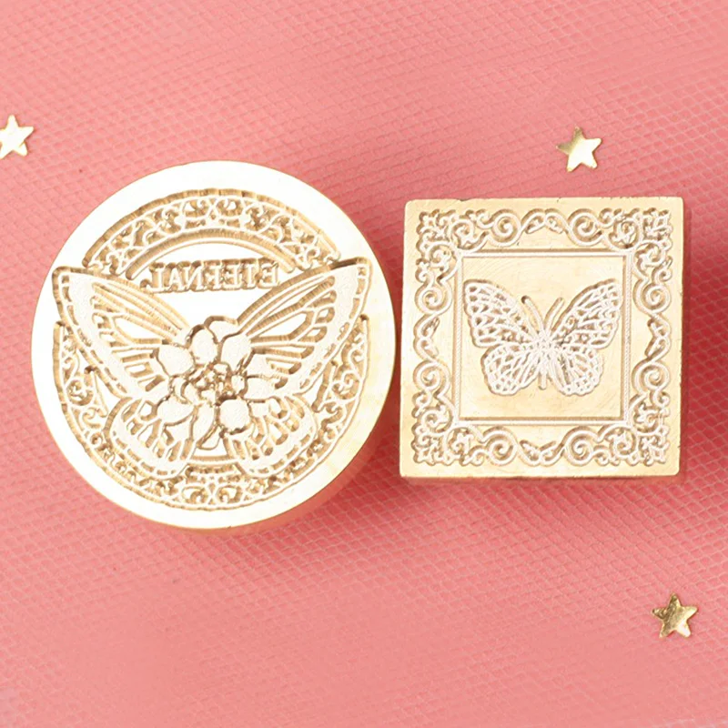 

Retro Wax Stamp Head Chapter Sealing Butterfly Series Replace Stamp Head Brass DIY Craft Invitations Cards Gift Wrap