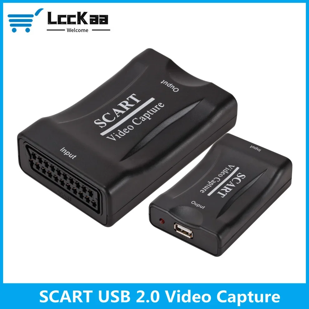 LccKaa USB 2.0 Video Capture Card 1080P Scart Gaming Record Box Live Streaming Recording Home Office DVD Grabber Plug And Play