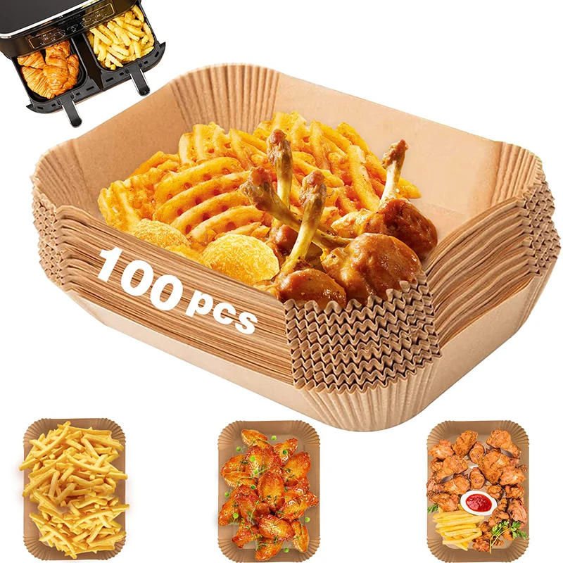 Rettangolo Usa E Getta Airfryer Fodera In Carta Da Forno Impermeabile Antiolio Antiaderente Tappetino Da Forno Per Accessori Per Friggitrice Ad Aria N
