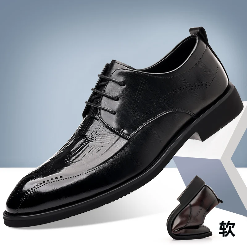 

Броги WAERTA, мужские свадебные классические туфли, модные кожаные туфли, высококачественные деловые туфли с острым носком на шнуровке, официальная черная коричневая Женская обувь