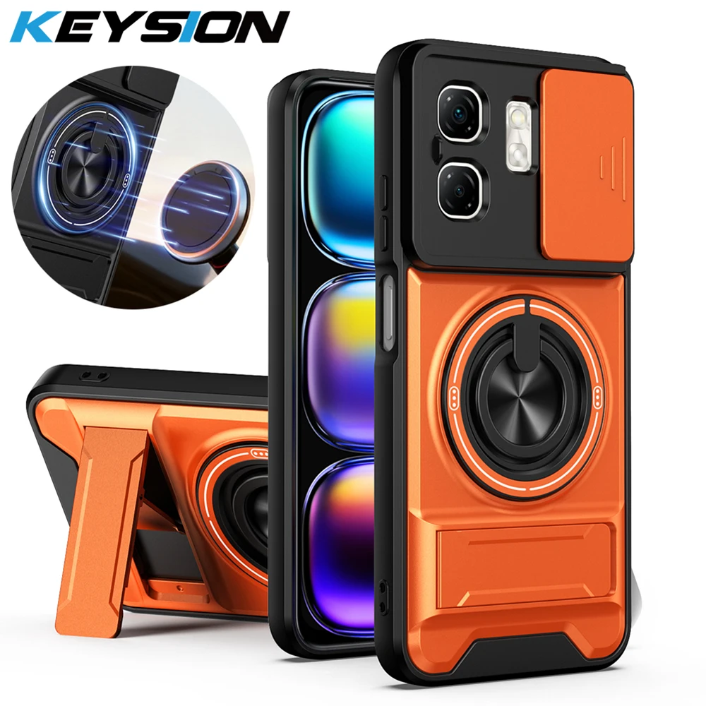 Magnetic Phone Case with Slide Camera Protection & Upright Kickstand - Shockproof Cover