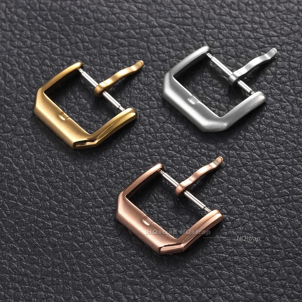 Stainless Steel Brushed Matte Watch Strap Buckle - Silver, Black & Gold