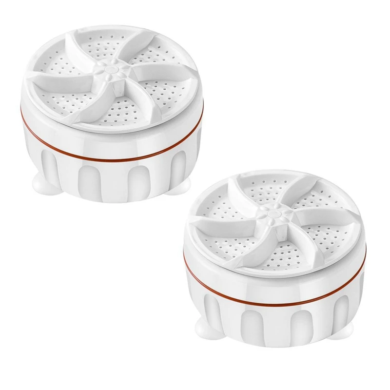 

2PCS Mini Washing Machine USB Two-Way Rotating Turbine Washing Machine For Sock Underwear For Travel