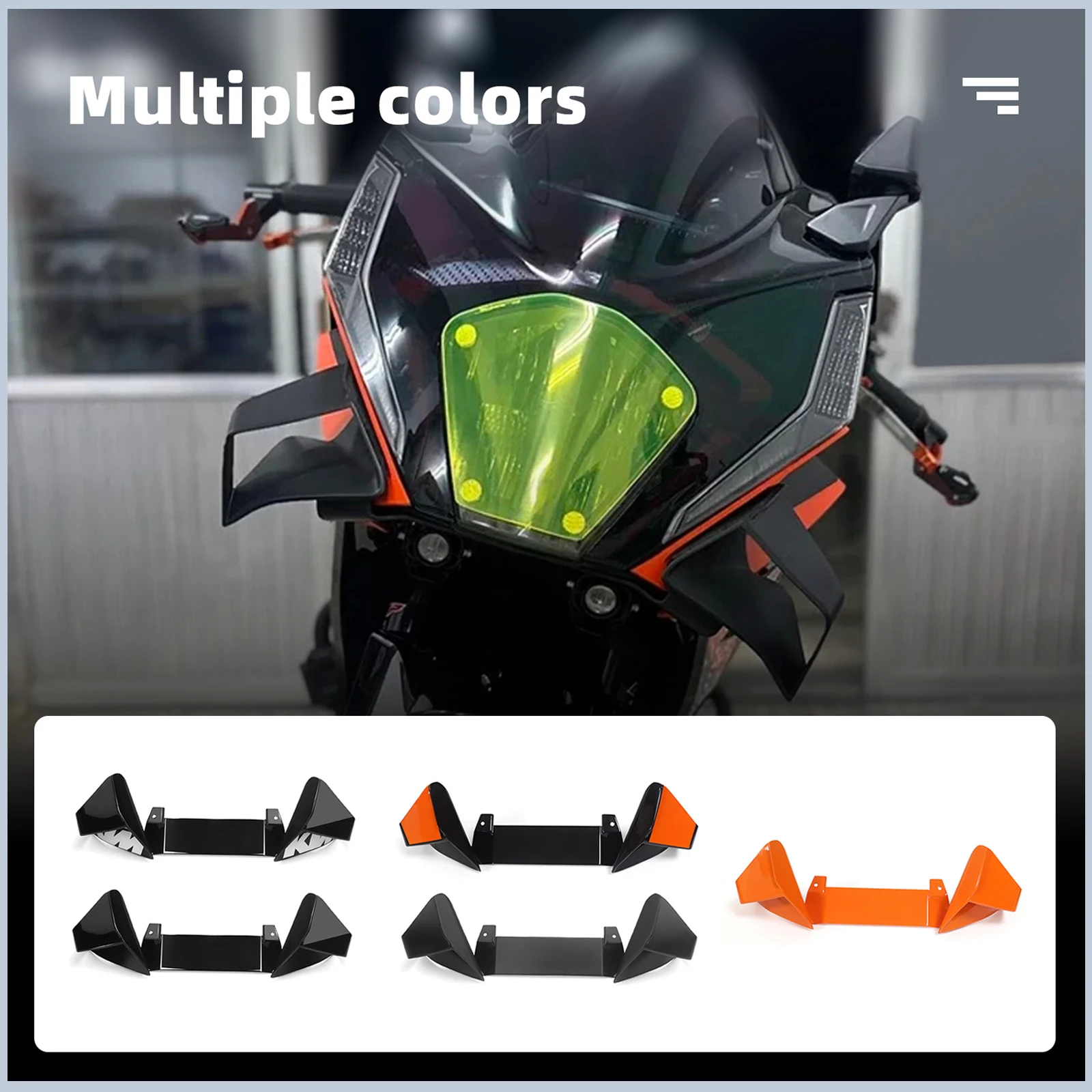 KTM RC390 RC16 RC8C 2022-2024 오렌지 모터사이클 개조 에어로다이나믹 윙렛 사이드 스포일러용 신형 페어링 고정 윈드 윙