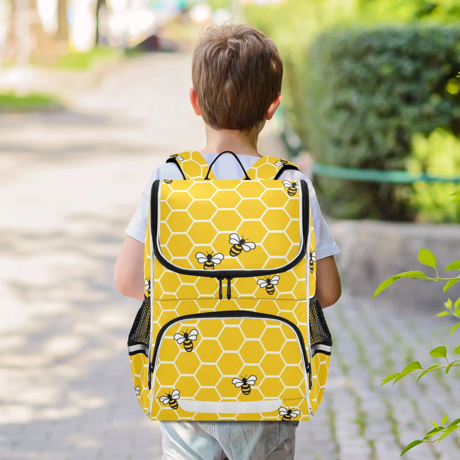 New Schoolbag Children Backpack Boy Girl Primary Bee Honey Theme Book Bag Multi Pockets Japanese Backpacks 2023