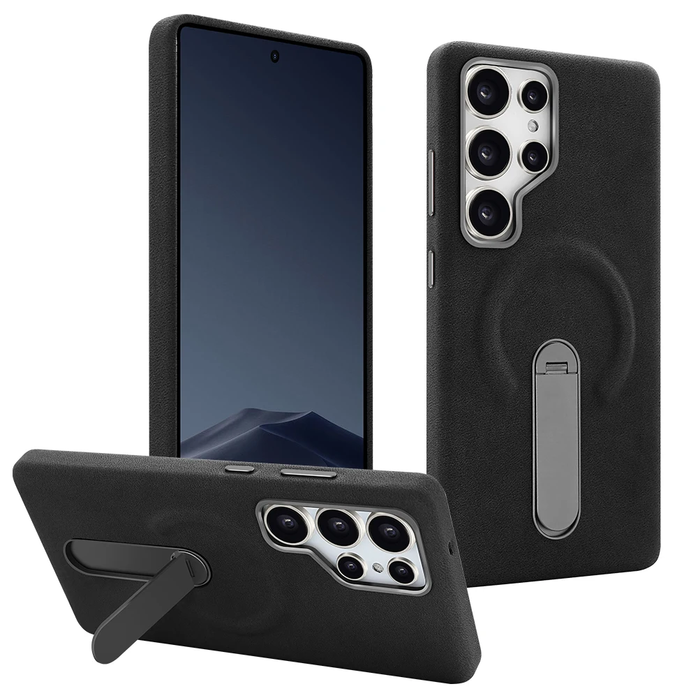 Premium Suede Magnetic Phone Case with Rotatable Holder - All-Inclusive Protection