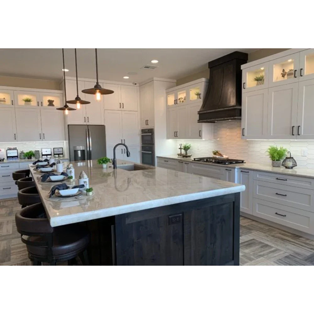 Canada Style Hot Sale Solid Wood Kitchen Furniture Shaker Kitchen Cabinets With Island