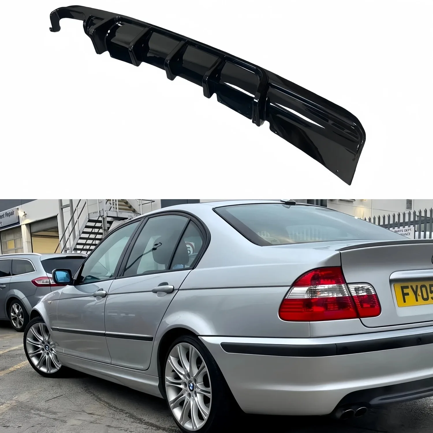 Gloss Black Car Rear Bumper Diffuser For BMW 3 Series E46 M-Sport 1999-2006 Tuning Rear Bumper Valance Performance Bodykits 1