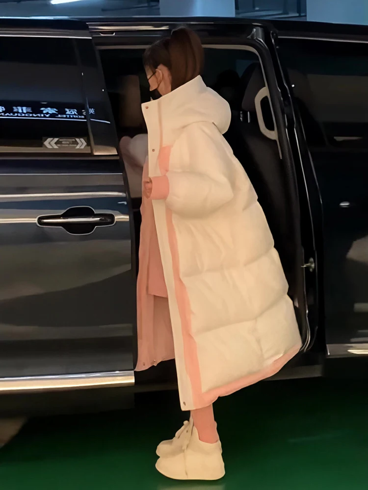 

2023 Hooded Parkas Autumn Winter Jacket Women Casual Solid Thicken Warm Coats Female Fashion Loose Cotton Padded Oversized A41