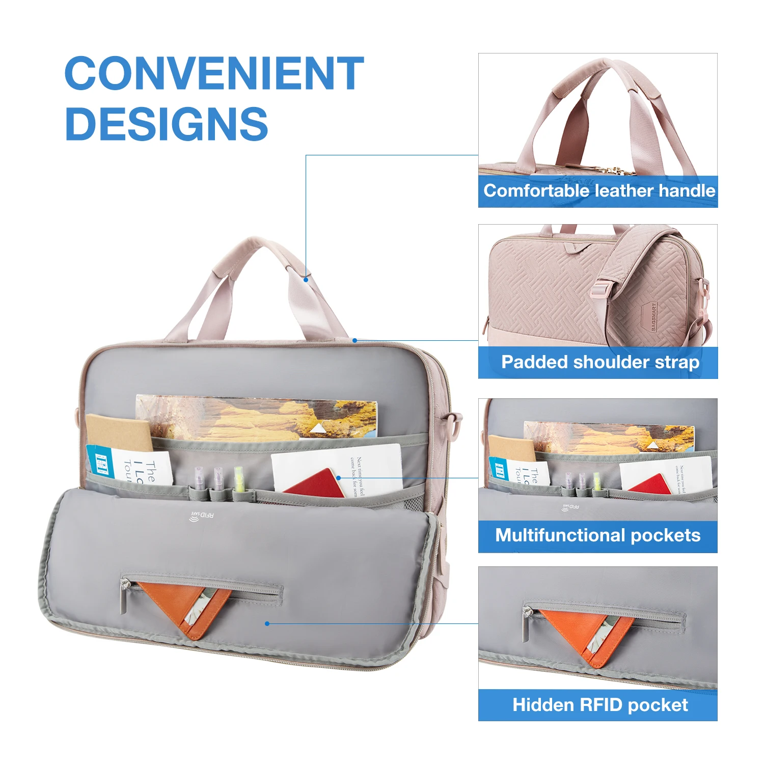 Bolsa do Portátil Case Bagsmart 13.3 14 15.6 Polegada Anti-queda Notebook Bolsa para Macbook ar Pro 13 15 Computador Bolsa de Ombro Maleta - Imagem 6
