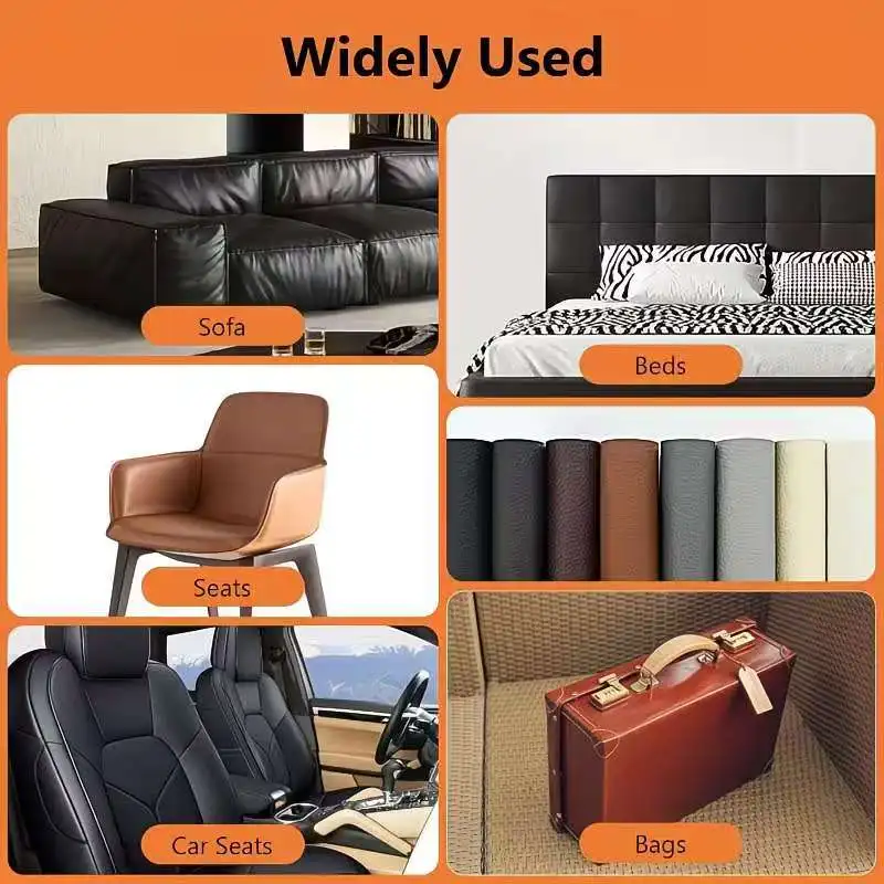 50x138cm 자가 접착 PU 합성 가죽 수리 패치 세트 (자동차 시트, 사무실 의자, 가구용) 간편 사용 유지 관리 키트