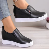 New White Hidden Wedge Heels Sneakers Casual Shoes Woman High Platform Shoes Women's High Heels Wedges Shoes for Women