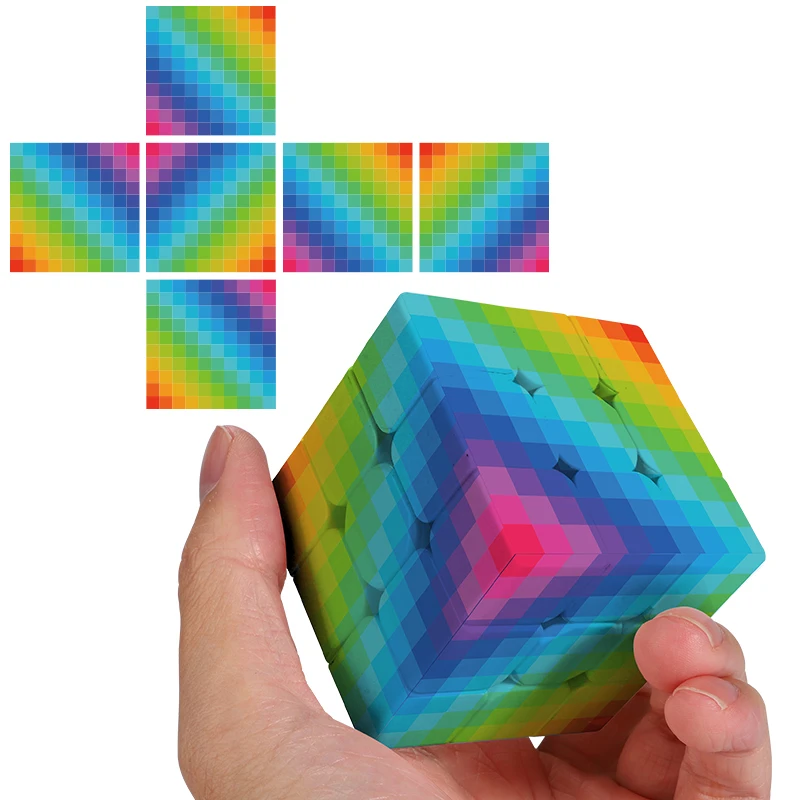 레인보우 모자이크 큐버스피드 3x3 스피드 큐브 퍼즐 매직 큐브 3x3x3 퍼즐, 3D 직소 퍼즐, 크리스마스/추수감사절 선물