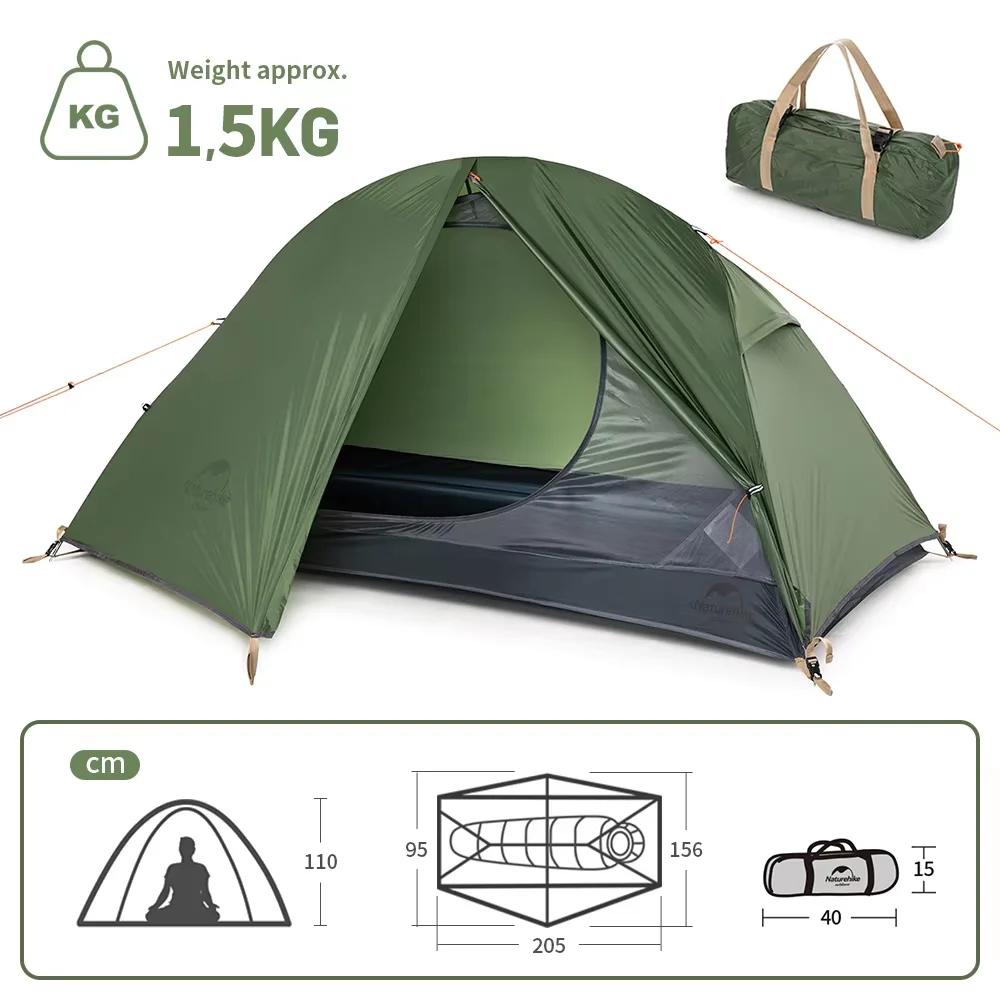 Naturehike Camping Ultralight Tent Travel 1Person Cycling Tents 20D Nylon Waterproof Portable Backpacking Tent Camp Hiking camping tent portable tent