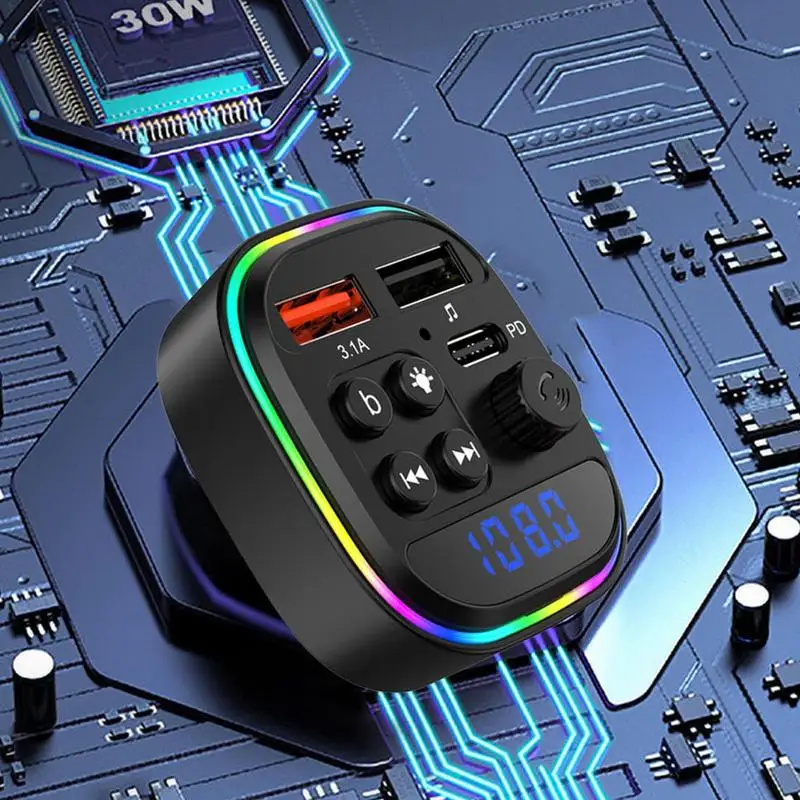 Car Wireless FM Transmitter Wireless Radio Music Adapter Portable Phone Charger Radio Receiver for Vehicle Truck MP3 Audio