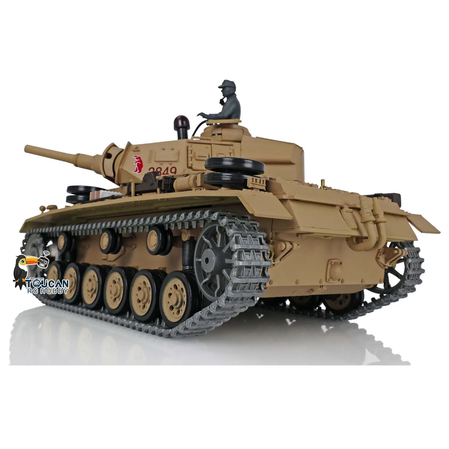 HENG LONG 1/16 스케일 Tk-7.0 업그레이드 FPV 카메라 장착 Panzer III H RC 탱크 3849 360 °   터렛 옐로우 리모컨 장난감 소년용 TH17368