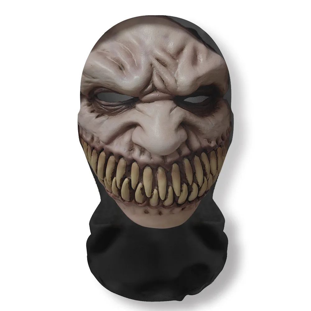 Spooky Ghostly Full Face Mask with 3D Mesh for Cosplay and Halloween Fun