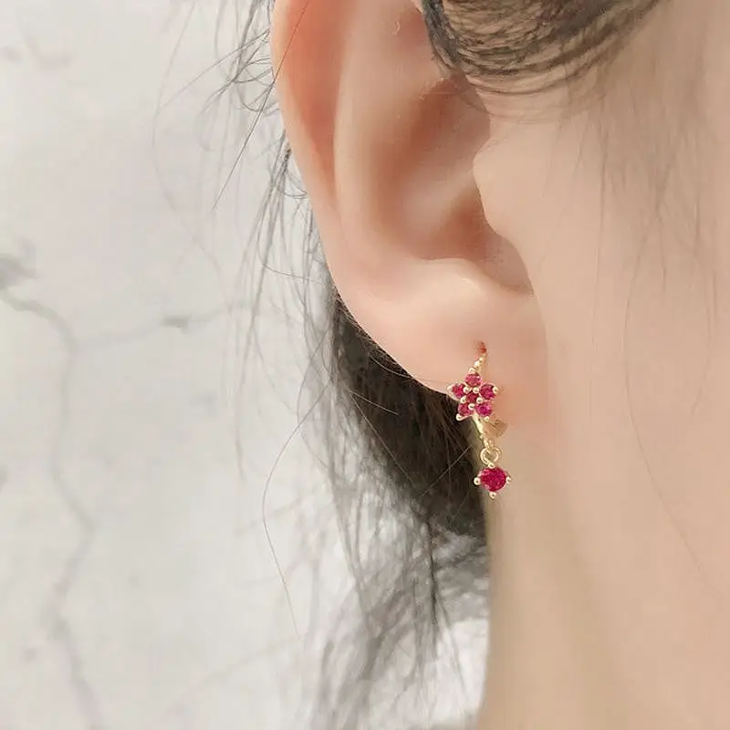 Orecchini A Perno In Argento Sterling 925 Massiccio – Con Cristallo Rosa 3 Mm, Chiusura A Farfalla, Senza Pietra