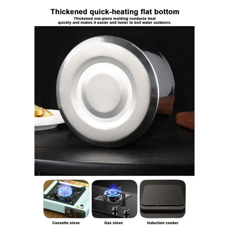304 Stainless Steel Boiling Kettle 1.4L Capacity Kettle Fast Heating Winter Hot Water Tea Coffee Pot Handheld Portable