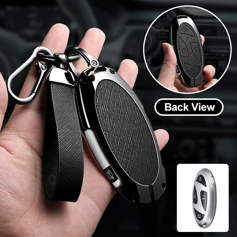 Premium 5-Button Car Key Case Cover with Keychain Accessories