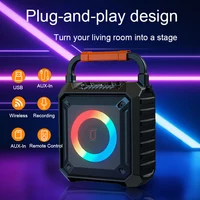 T17 Portable Karaoke Bluetooth Speaker That Young People Like, Suitable for Live Broadcast, Family Party, Camping Style, Gift for Wife, with 2 Wireless Karaoke Microphones, Portable Bluetooth Speakers, Family Karaoke 0K System, with Rgb Colorful Lights 1