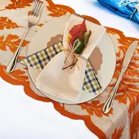 Maple Leaf Lace Table Runner Autumn Tablecloth Table Decoration For Thanksgiving Harvest Season 3