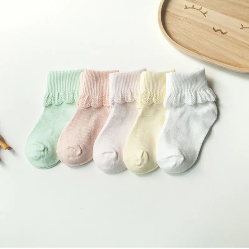 Cotton Kids Socks 5Pairs/lot For Girls Fashion Soft comfort Baby Girl Socks Daily Life 0-5Years Princess Style