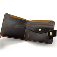 Customized Pure Leather Wallet for Men with Coin Pocket Best Personalised Designer Genuine Leather Mens Wallet with Coin Pocket 2