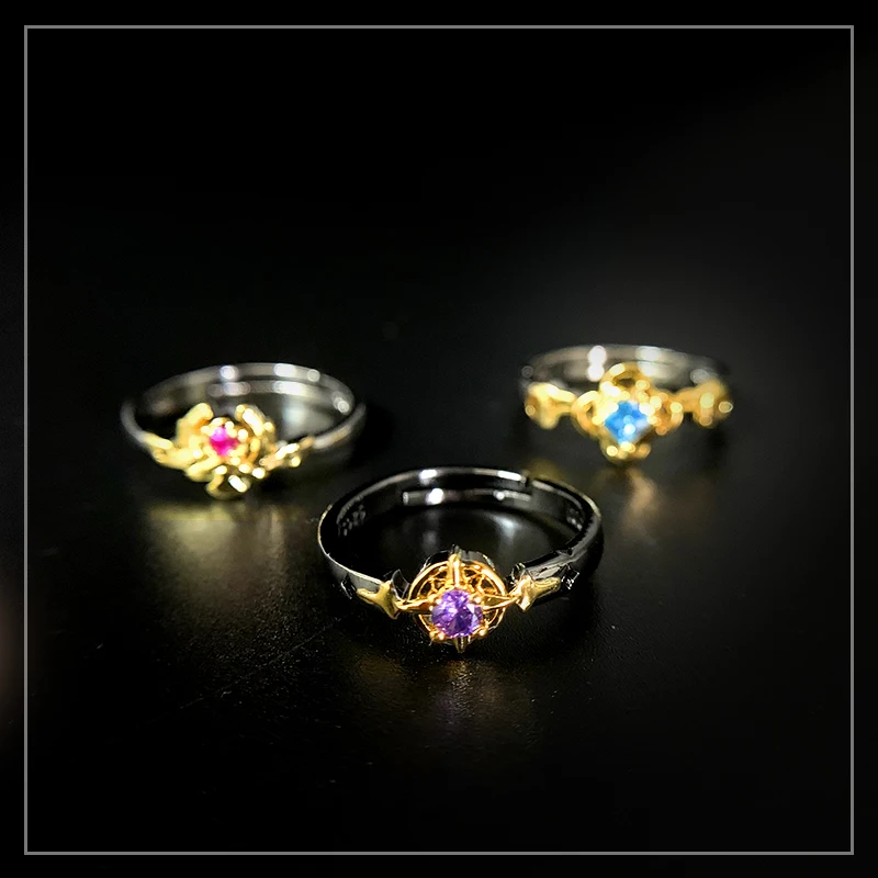 Anime Genshin Impact Scaramouche Kaeya Diluc Fashion 925 Sliver Finger Ring Women Men Couples Rings Adjustable Gift image_2