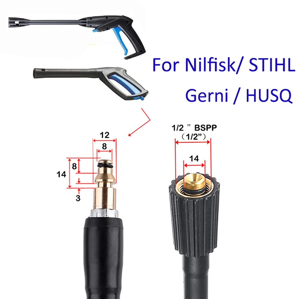 For STIHL Gerni Nilfisk Hose Extension High Pressure Water Cleaning Hose Pipe Cord Pressure Washer Hose Car washer Water Hose 2