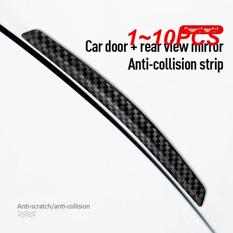 

1~10PCS Car Door Edge Anti-collision Strip Car Mirror Carbon Fiber Protective Body Anti-scratch Stick Decorative Exterior